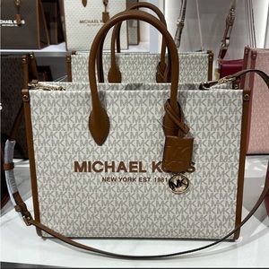 Michael Kors "Mirella" Tote Vanilla Shoulder Bag